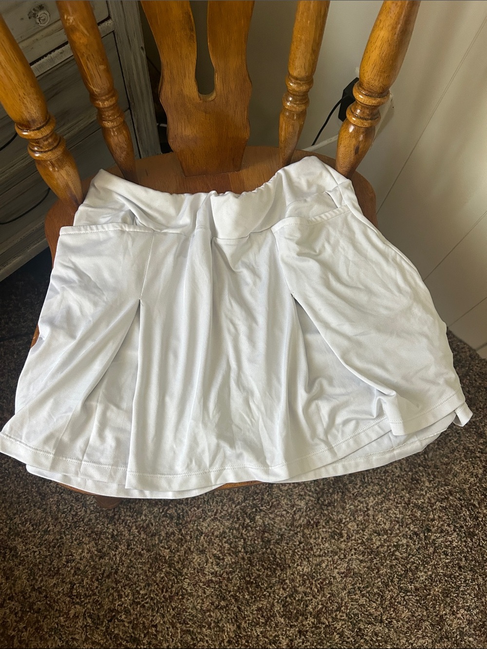 White Athletic Skirt with Pleated Detail